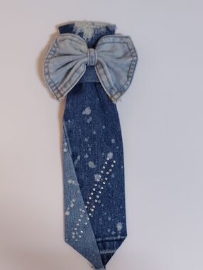 Denim Bow Tie Accessory